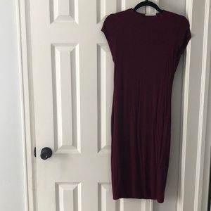 Wine Jersey Midi Dress